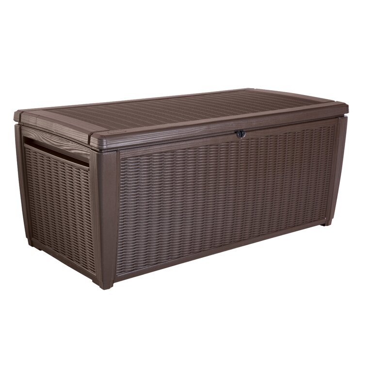 Keter Sumatra 135 Gallon Large Durable Resin Outdoor Storage Deck Box For  Furniture and Supplies